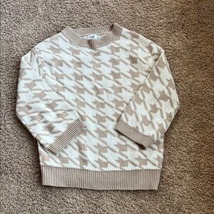 Princess Polly Cream and Tan Crewneck Sweater